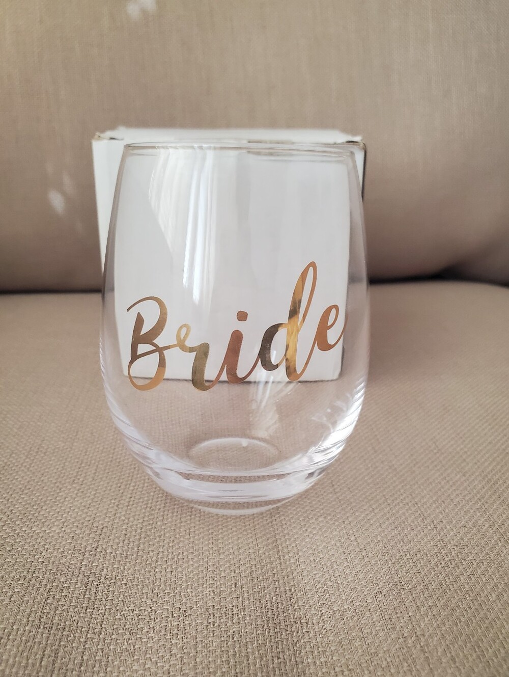 Lillian Rose Gold Bride Wine Glass